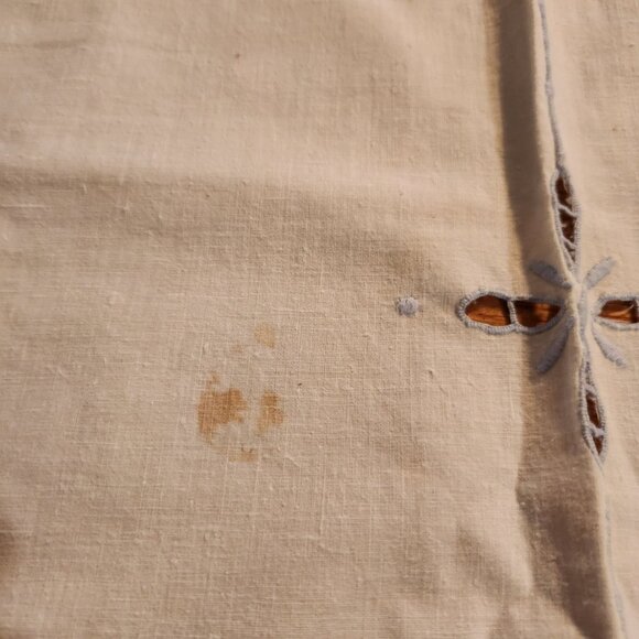 Vintage Victorian Style Hand-Embroidered Lace Tablecloth - Picture 12 of 15